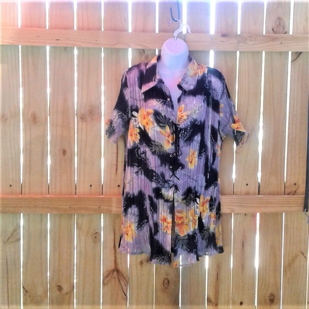 MULTI COLOR POLYESTER TOP
